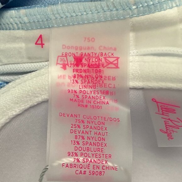 Lilly Pulitzer Solaria Women's Size 4 Blue Coastal One Piece Swimsuit NWT - Picture 4 of 4